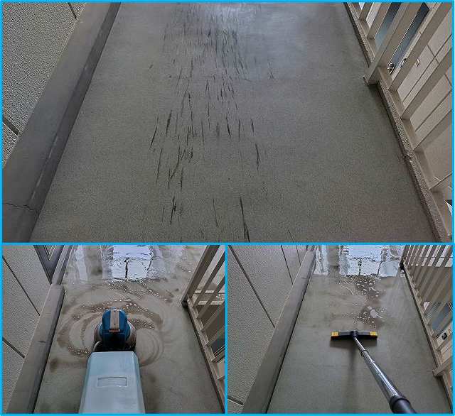 ヒールマークを除去(共用部清掃のソラダム)