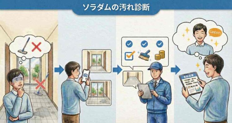 ソラダムの汚れ診断(共用部清掃のソラダム)